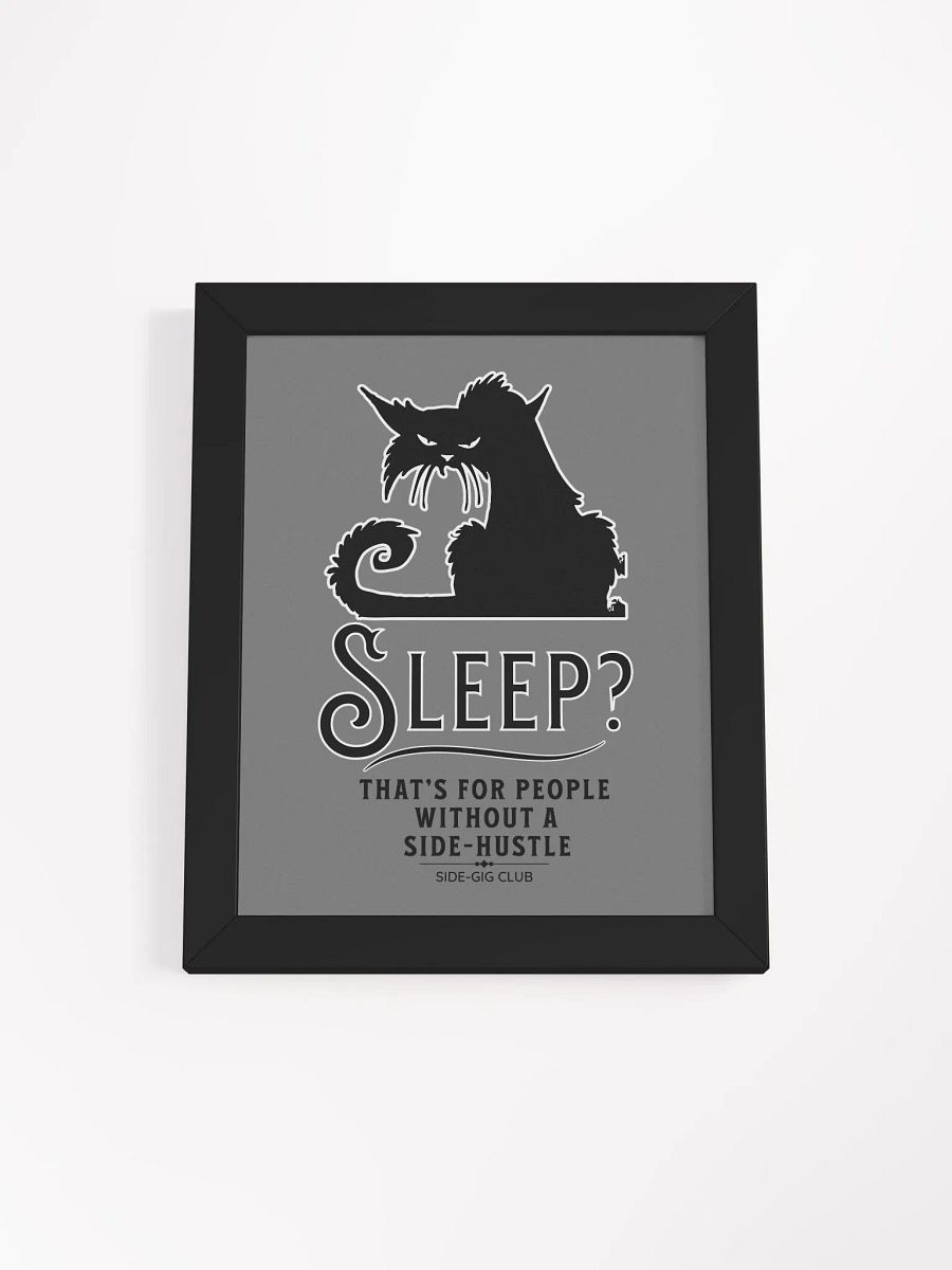 Sleepless Grind: Hustler Cat Wall Art (Framed) product image (10)