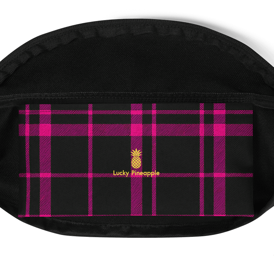 Black and Pink Plaid Fanny Pack (Waist Bag) product image (4)