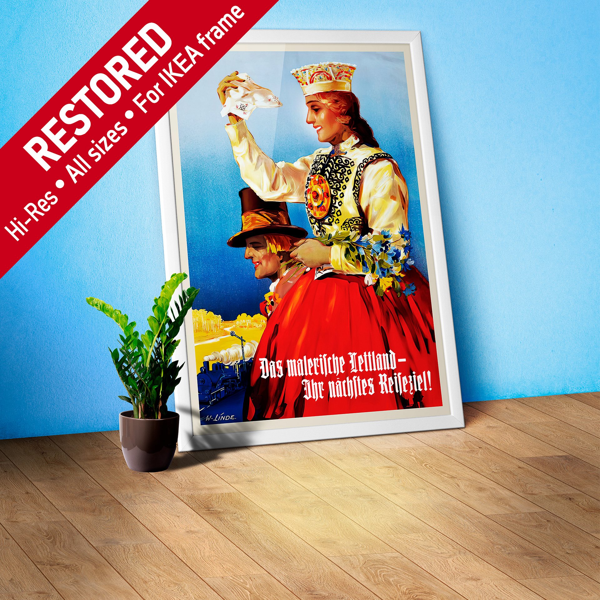 Latvia retro poster, 1935 — retro vintage travel poster, retro travel art, retro travel wall art product image (1)