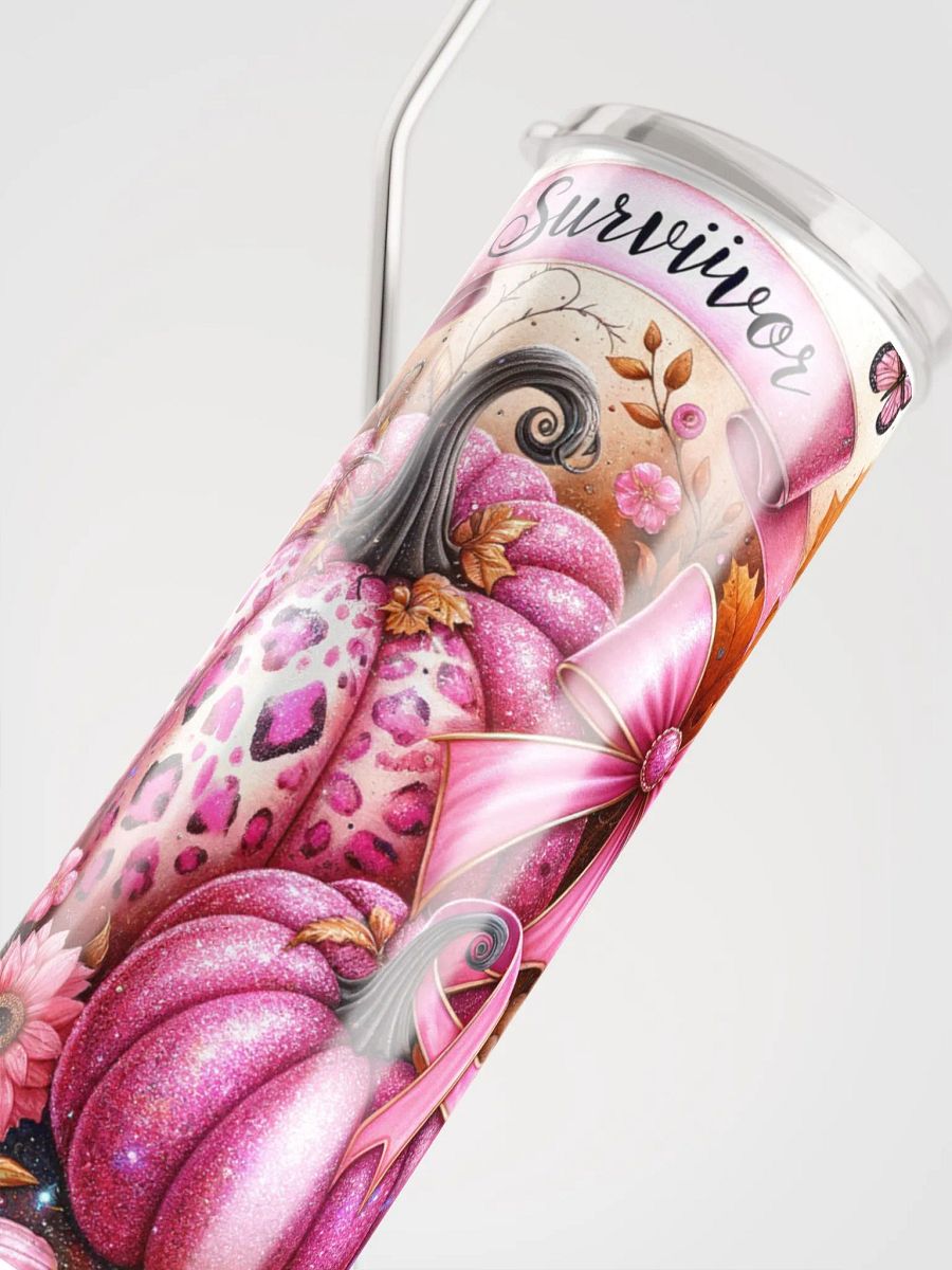 20 oz Pink Pumpkin Ribbon Awareness Tumbler product image (7)