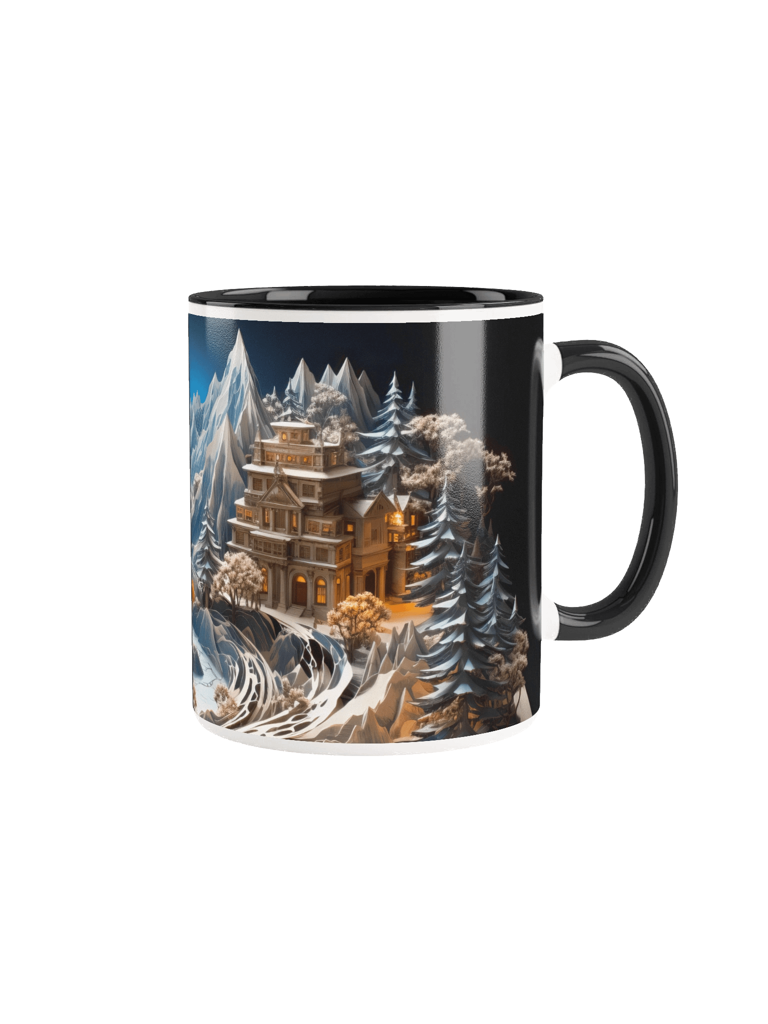 Christmas Moonlit Mountain Storybook Pagoda Mug – Cozy Gift for Book Lovers product image (1)