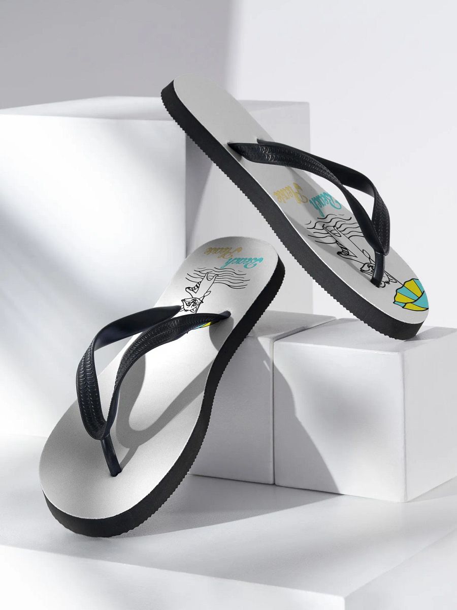 Beach Please Raccoon Flip-Flops product image (2)