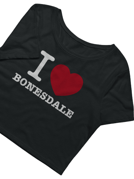 Black I Heart Bonesdale Cropped 