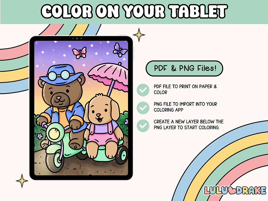 Fuzzy Buddies Spring Moments Coloring eBook, BIG PACK 35 Pages | ★ DIGITAL ★ product image (6)