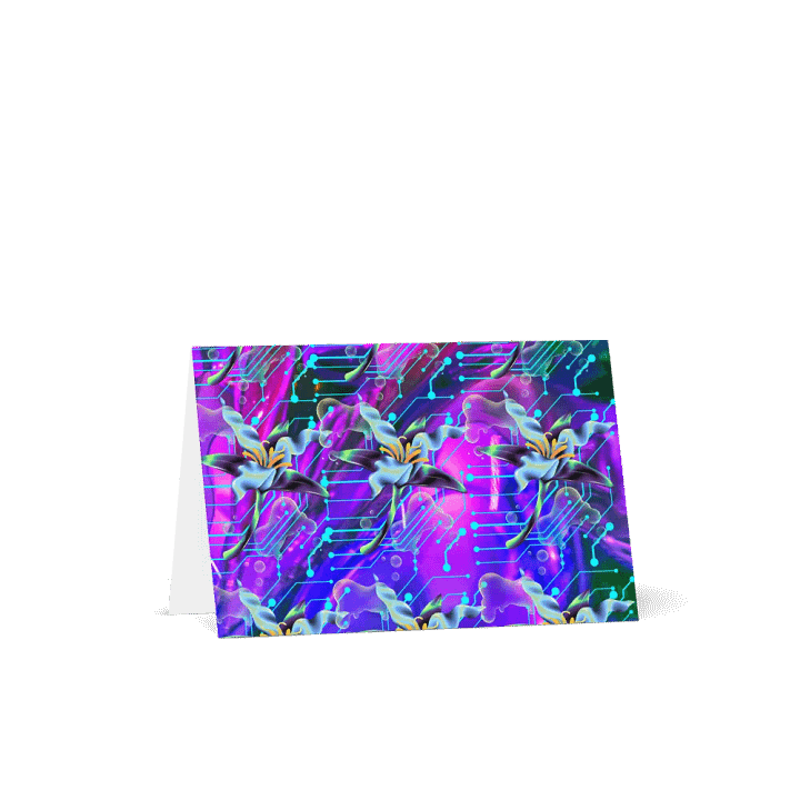 bright pink meta-magic greeting card product image (1)