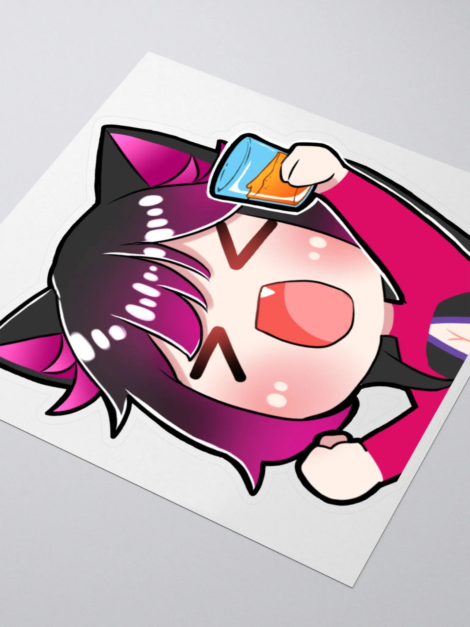 Large DJ Megu Cheers Kiss Cut Sticker product image (3)