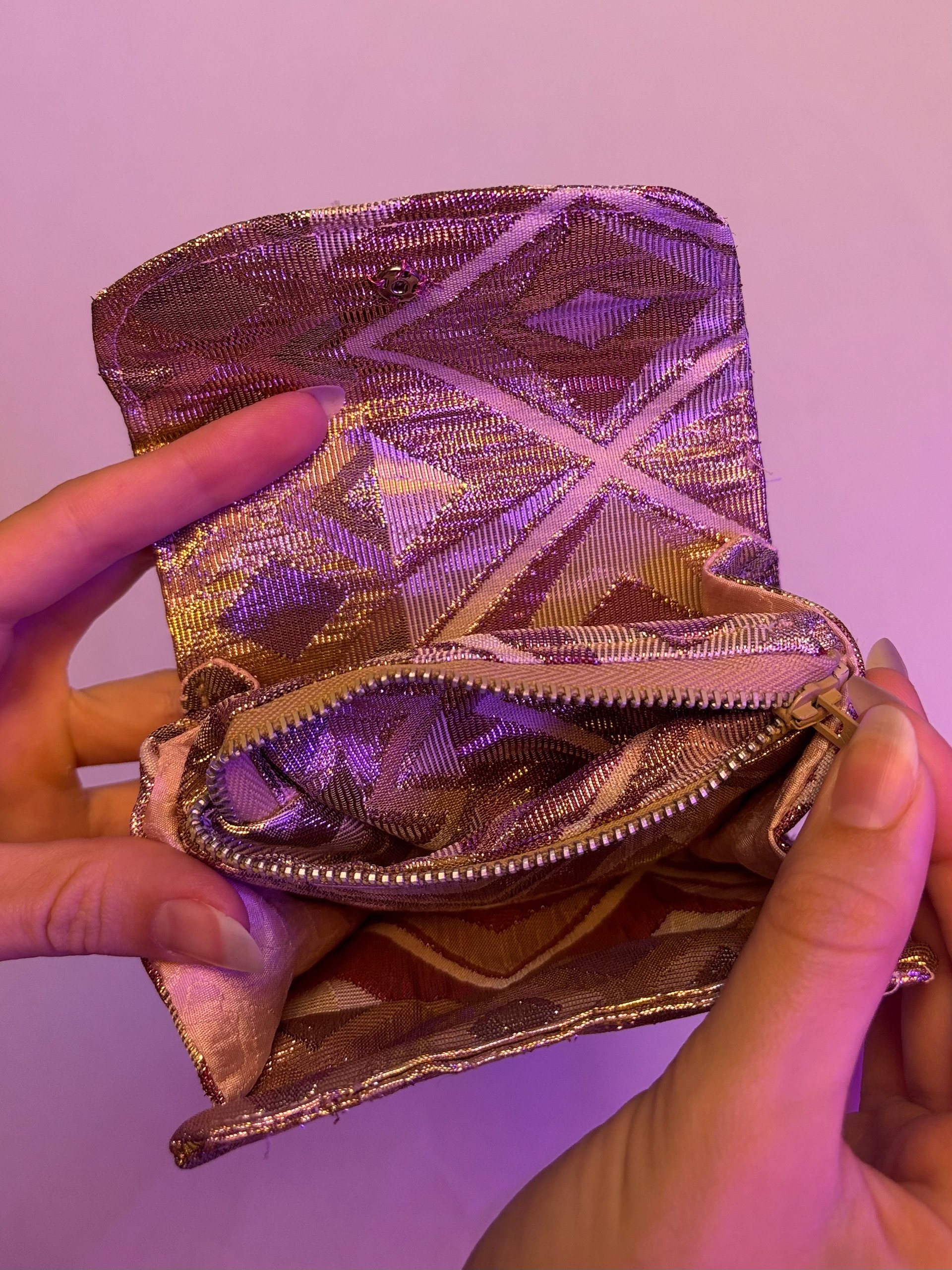 Wallet (Pink and Gold Metallic Diamonds) product image (3)