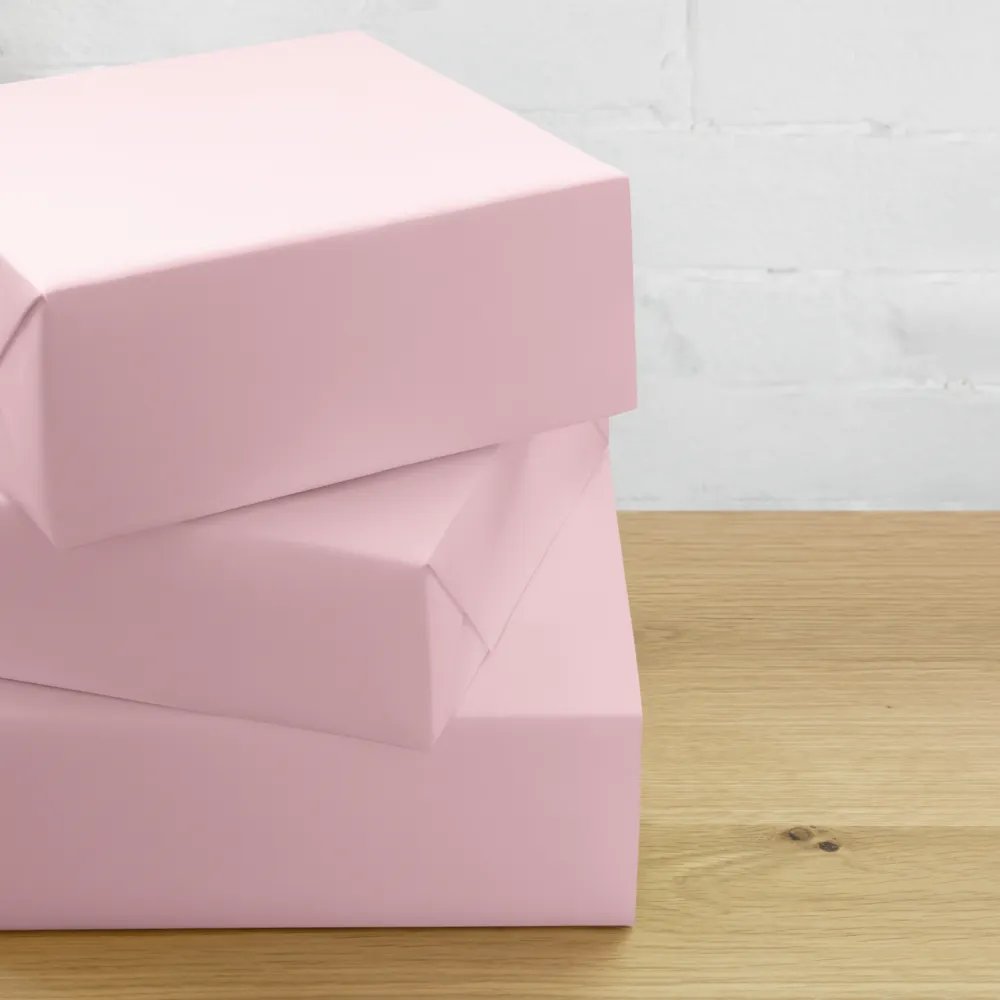 Pale Pink Solid Holiday Christmas Wrapping Paper Sheets (3) product image (2)