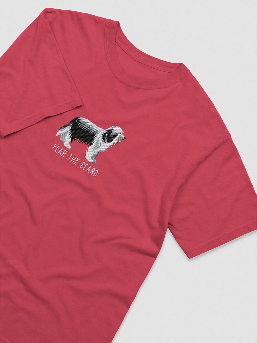 Fear the Beard T-Shirt(Embroidered) of a Bearded Collie(Black & White) product image (35)
