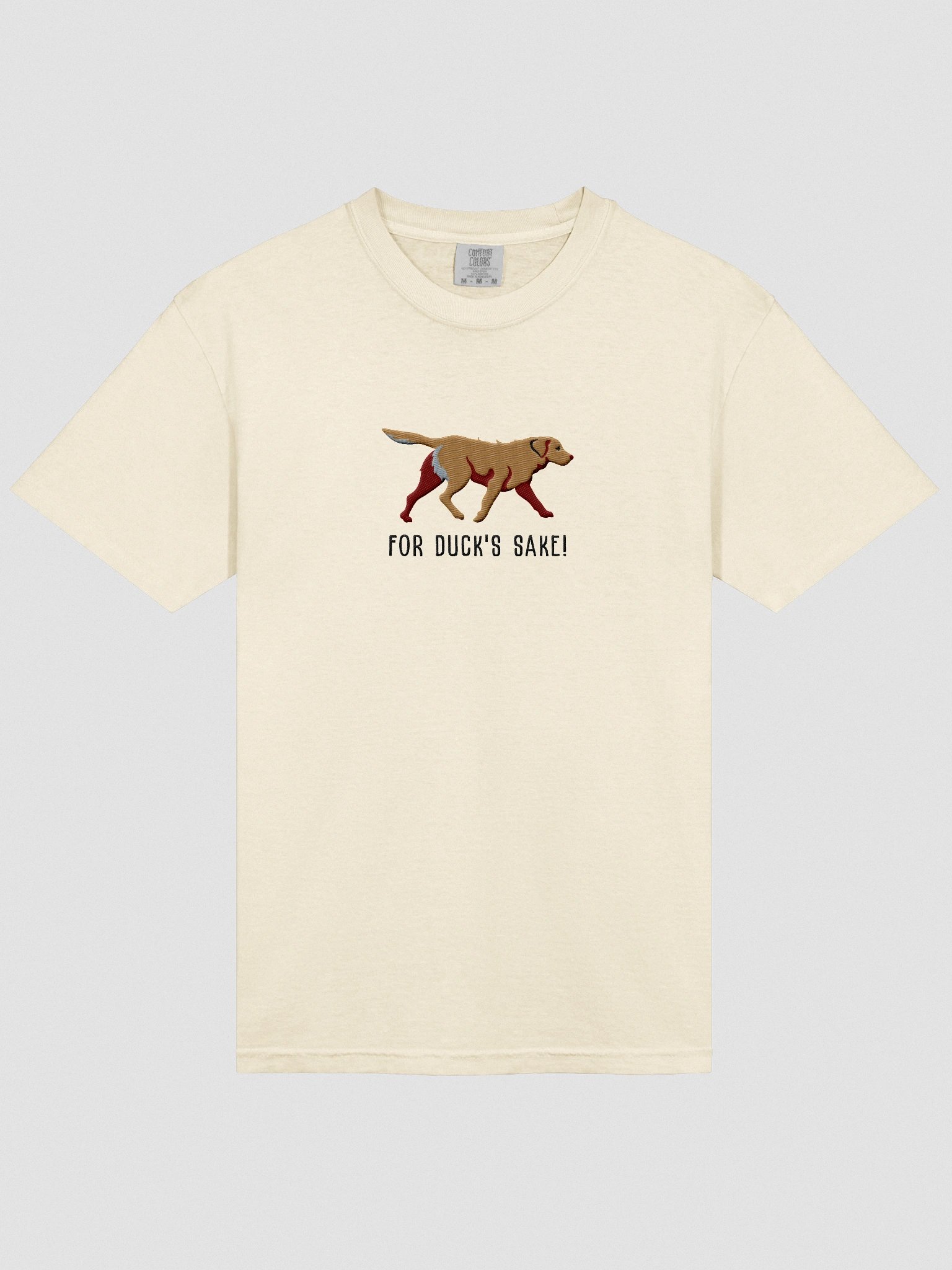 For Duck's Sake T-Shirt(Embroidered) of a Chesapeake Bay Retriever(Tan) product image (6)