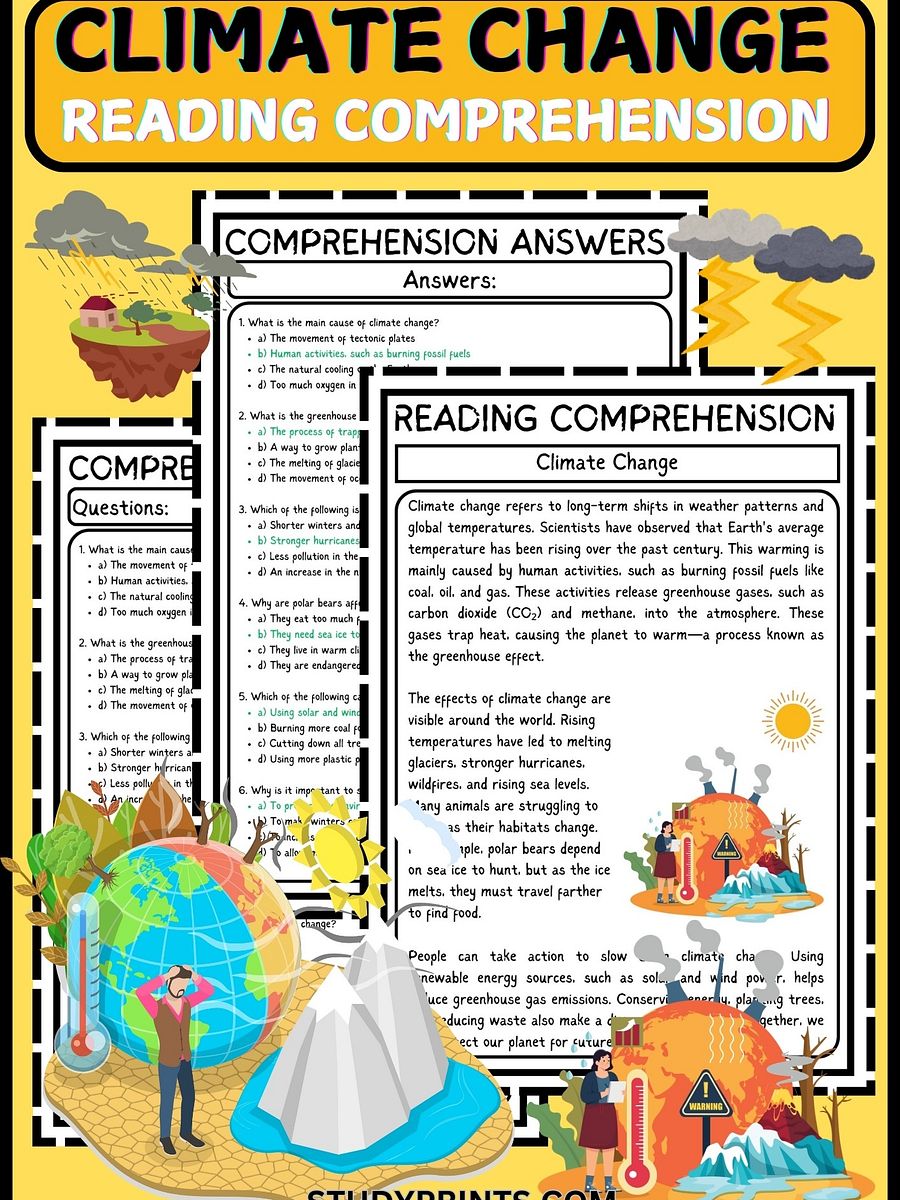 Climate Change Reading Comprehension PDF product image (1)