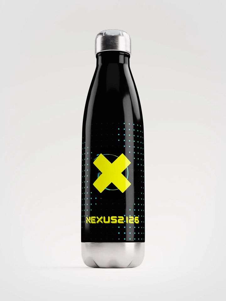 Blue Dotted Grid Stainless Steel Water Bottle product image (1)