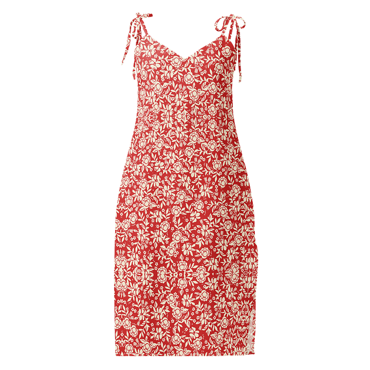 Red Floral All-Over Print Slip Dress product image (1)