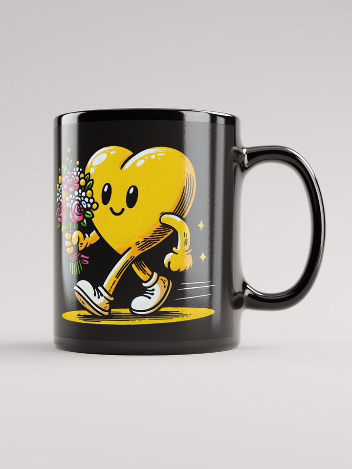 A YELLOW HEART / BLACK MUG product image (1)