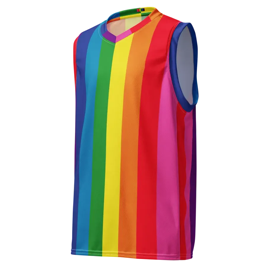 1978 Rainbow Pride Flag = 8-Color - All-Over Print Basketball Jersey product image (5)