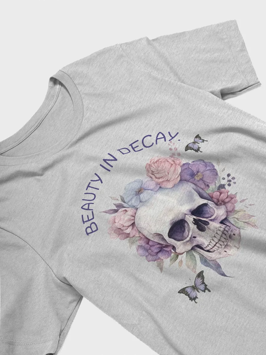 Beauty in Decay Floral Skull T-Shirt product image (3)
