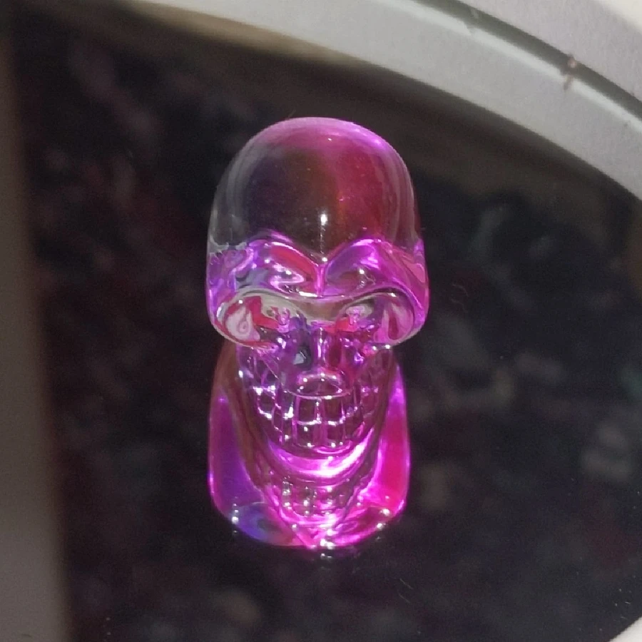 Pink Aura Quartz Skull #1 product image (1)