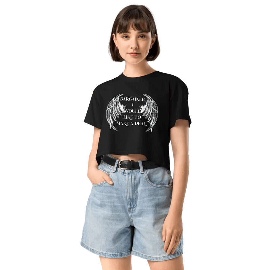 Bargainer Calling Card Women's Premium Crop Top product image (12)