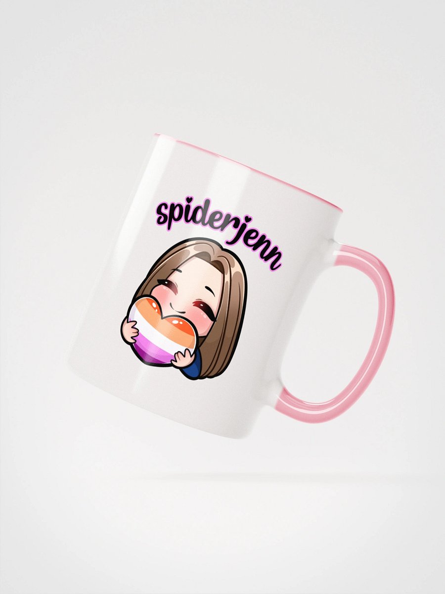 SpiderJenn Lesbian Heart Mug (Pink) product image (2)