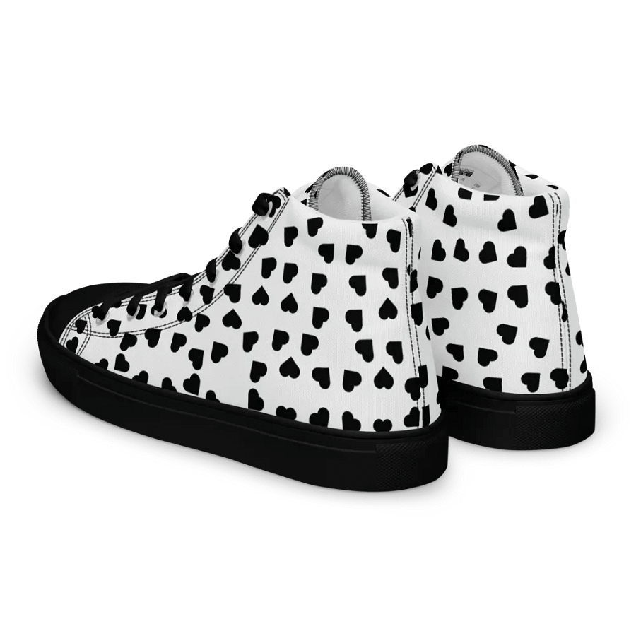Love Pattern 4 Black and White Ladies High Top Canvas Shoes product image (9)