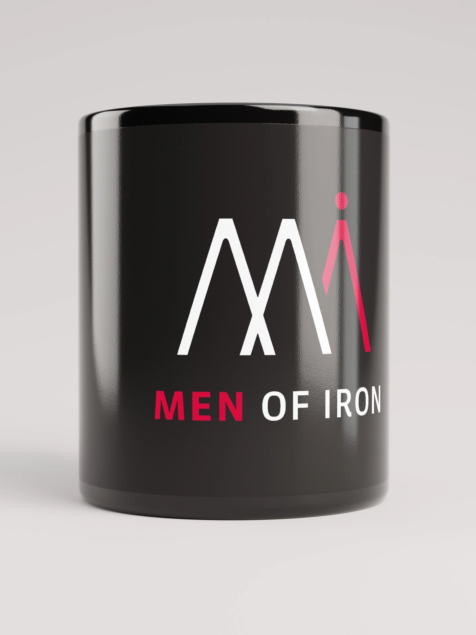 Men of Iron Logo Black Glossy Mug product image (9)
