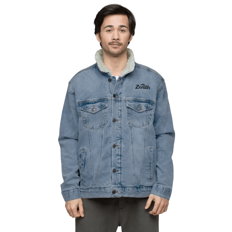 Zenith Unisex Heavyweight Sherpa Denim Jacket - 12oz - Black & Light Denim product image (4)