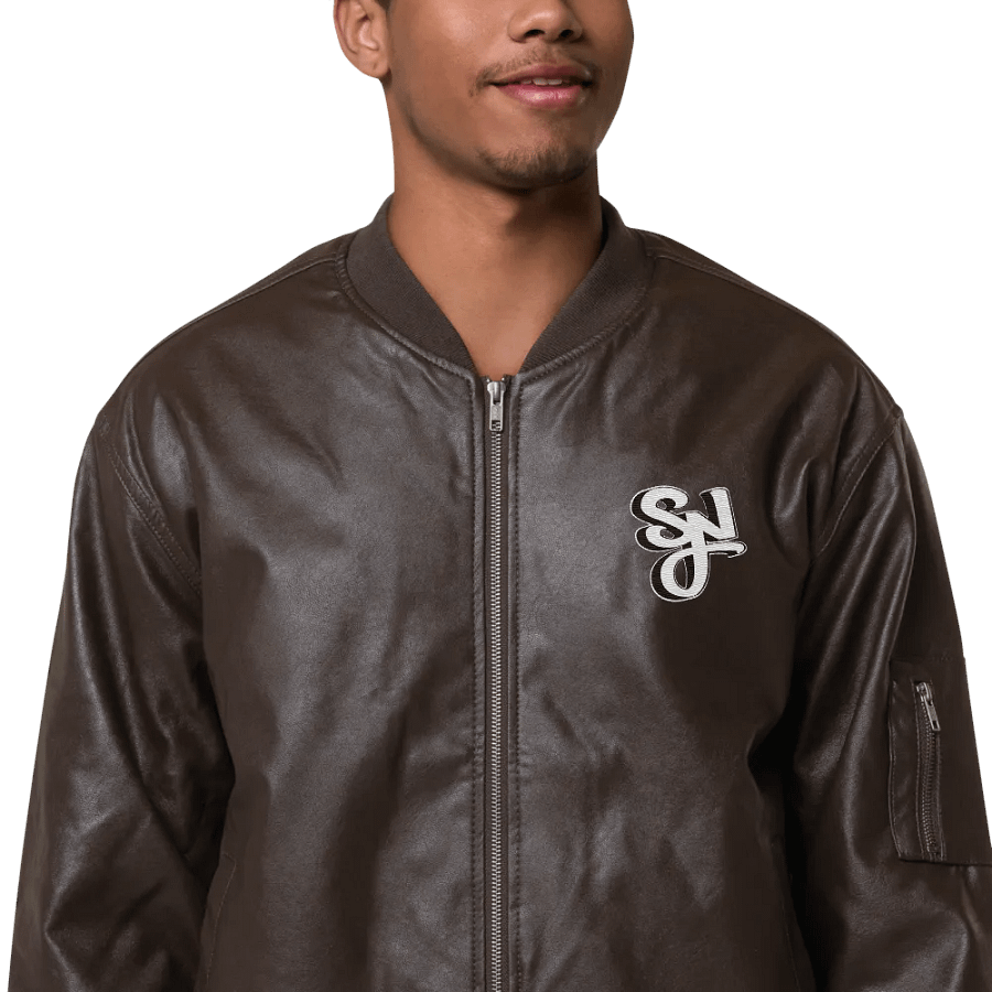 Syn Leather Bomber Jacket (Black or Brown) product image (4)