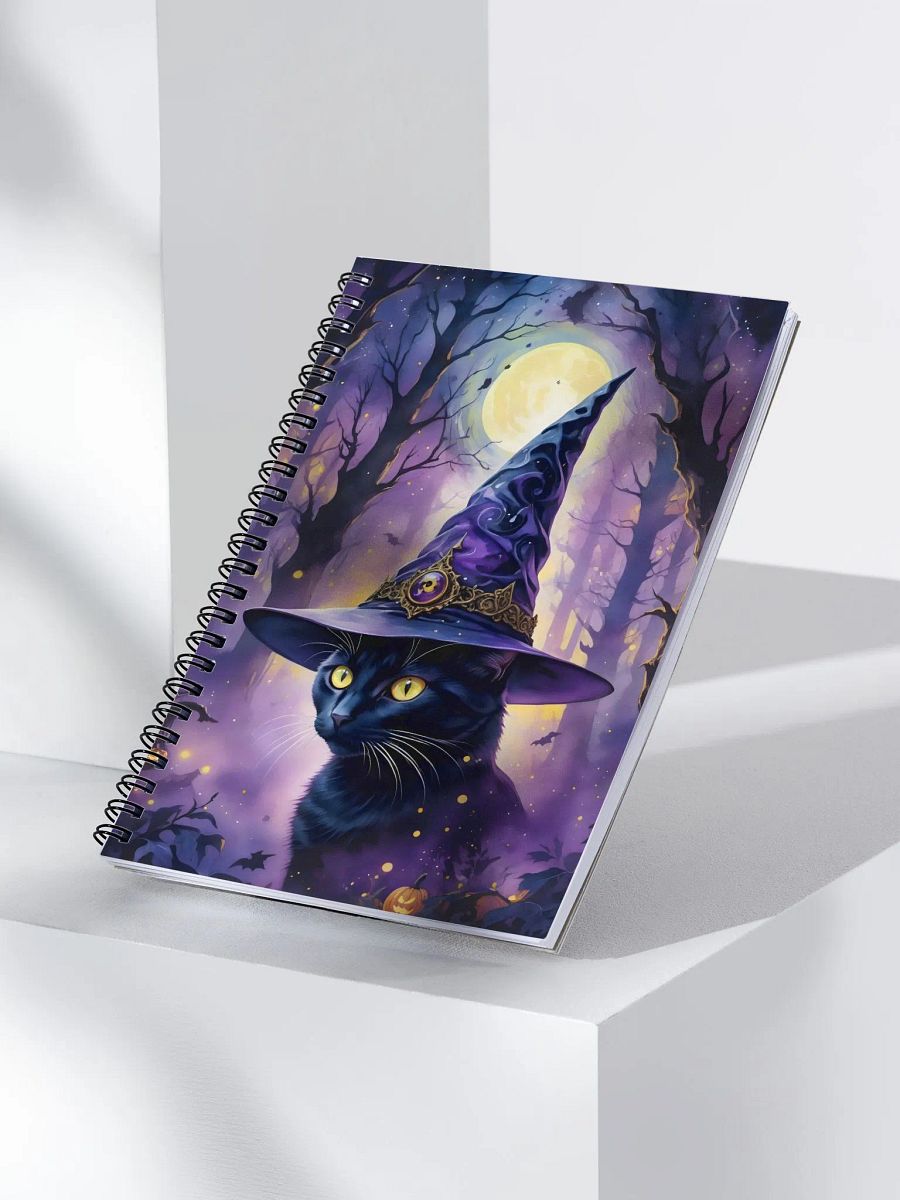 Black Cat In Wizard Hat Spiral Notebook product image (3)