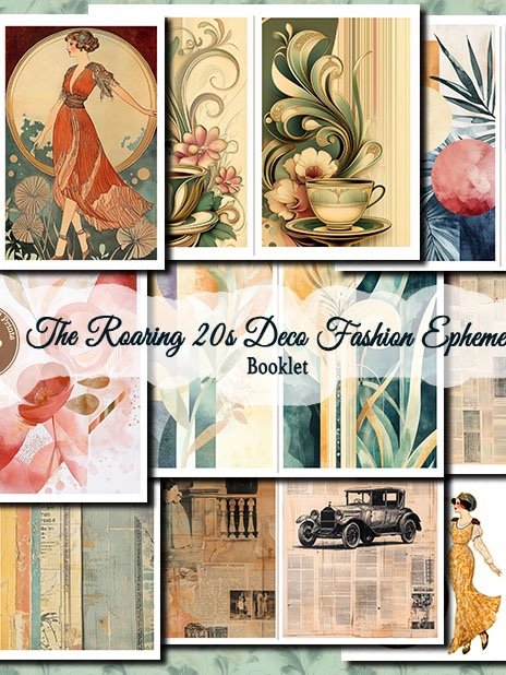 The Roaring 20s Deco Fashion Journal + Ephemera Jumbo kit Digital Download product image (5)