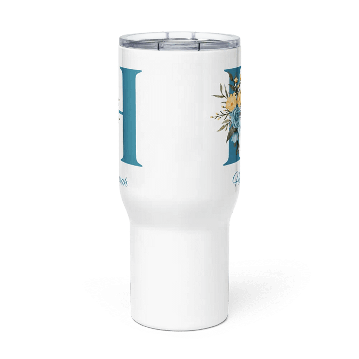 Personalized Floral Monogram Travel Mug – Elegant Custom Gift for Coffee Lovers product image (2)