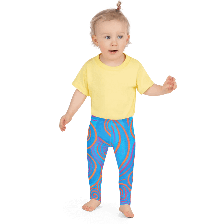 Funky Blue Dreams Liquid Tie-Dye Kid's and Toddler's Leggings product image (4)