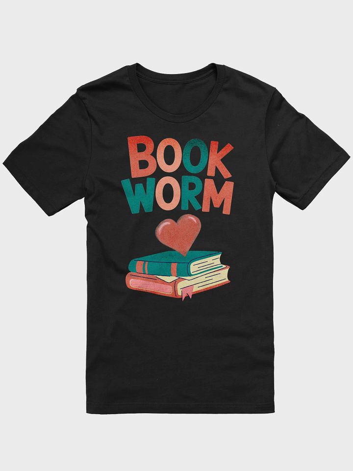 Colorful "Bookworm" Illustration with Heart and Books – Perfect for Reading Lovers product image (2)