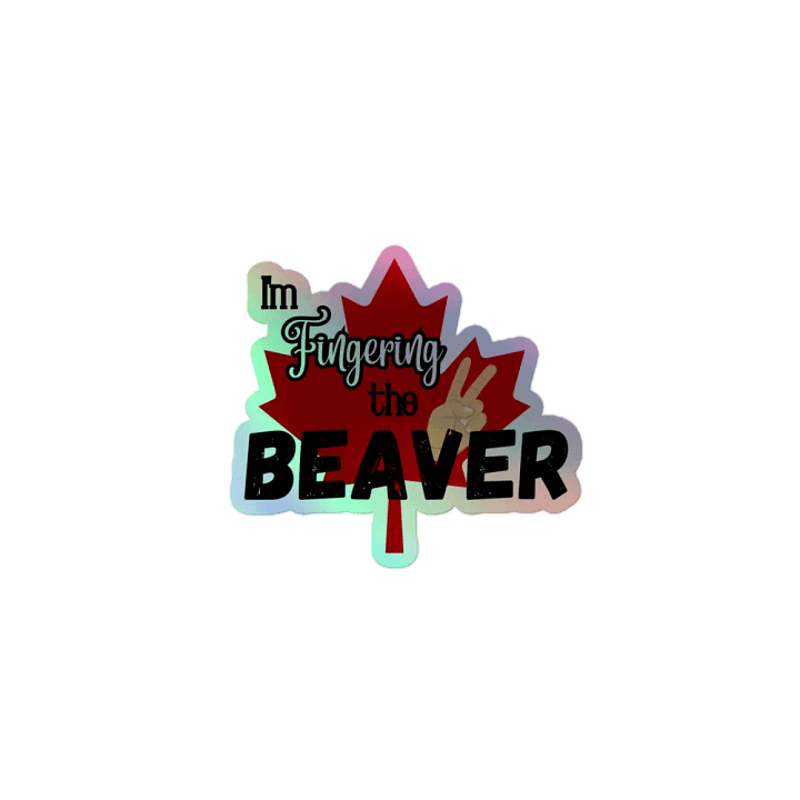 Holographic Fingered Beaver Sticker product image (1)