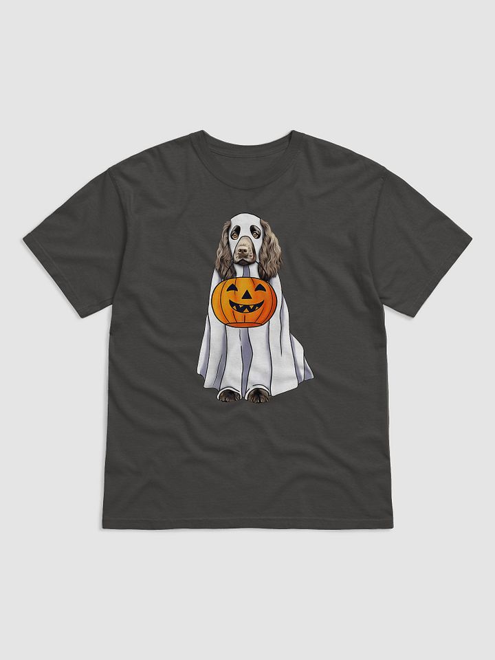 Boykin Spaniel Halloween Tee | Funny Fall Halloween Boykin Spaniel Wearing a Ghost Costume with Pumpkin Basket product image (7)