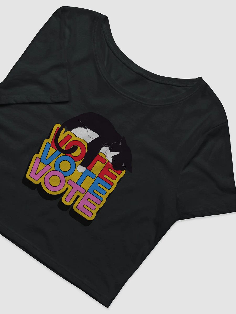 VOTE Cat Slumbering Women's Cropped Tee product image (3)