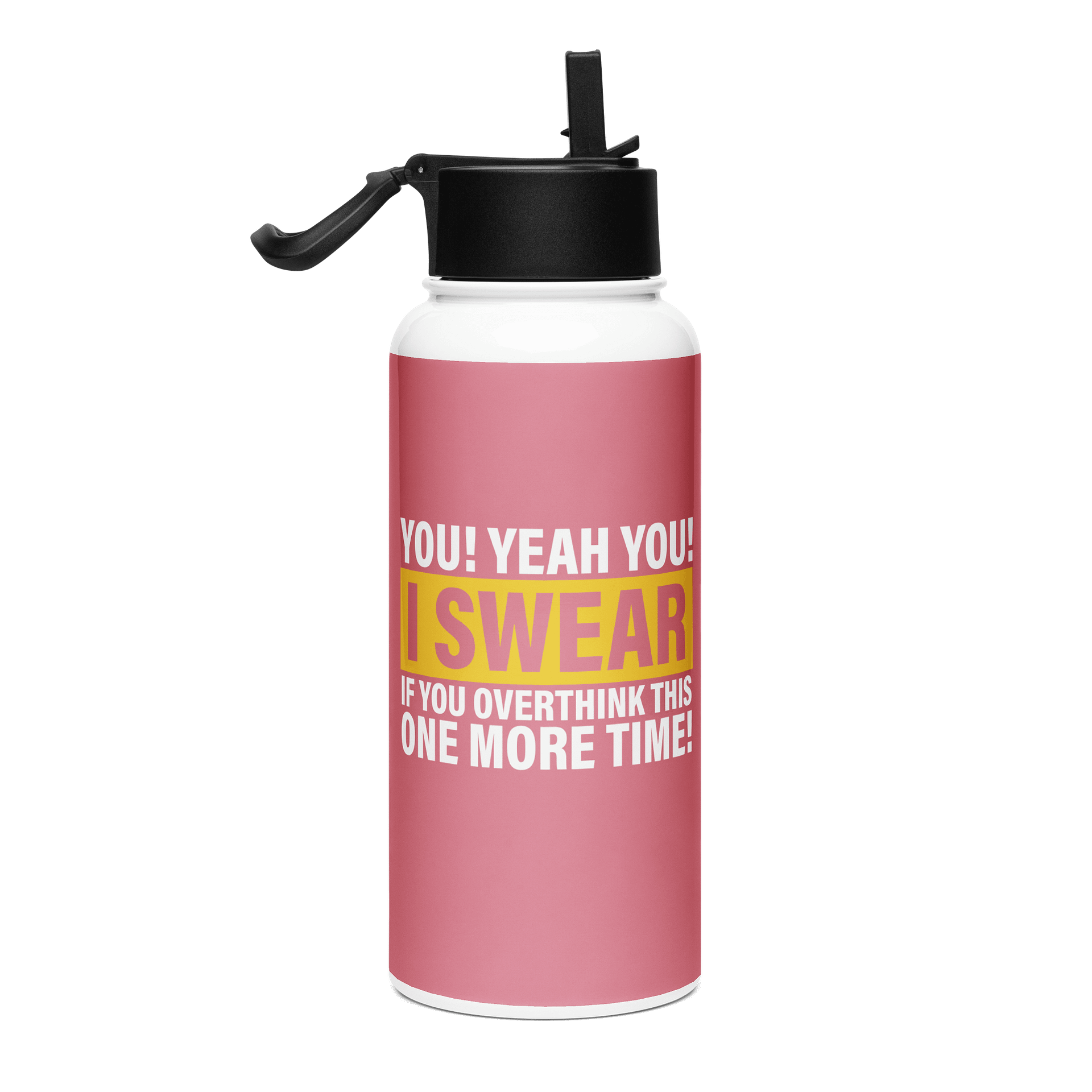 "Overthink" Stainless Steel Water Bottle (Pink) product image (2)