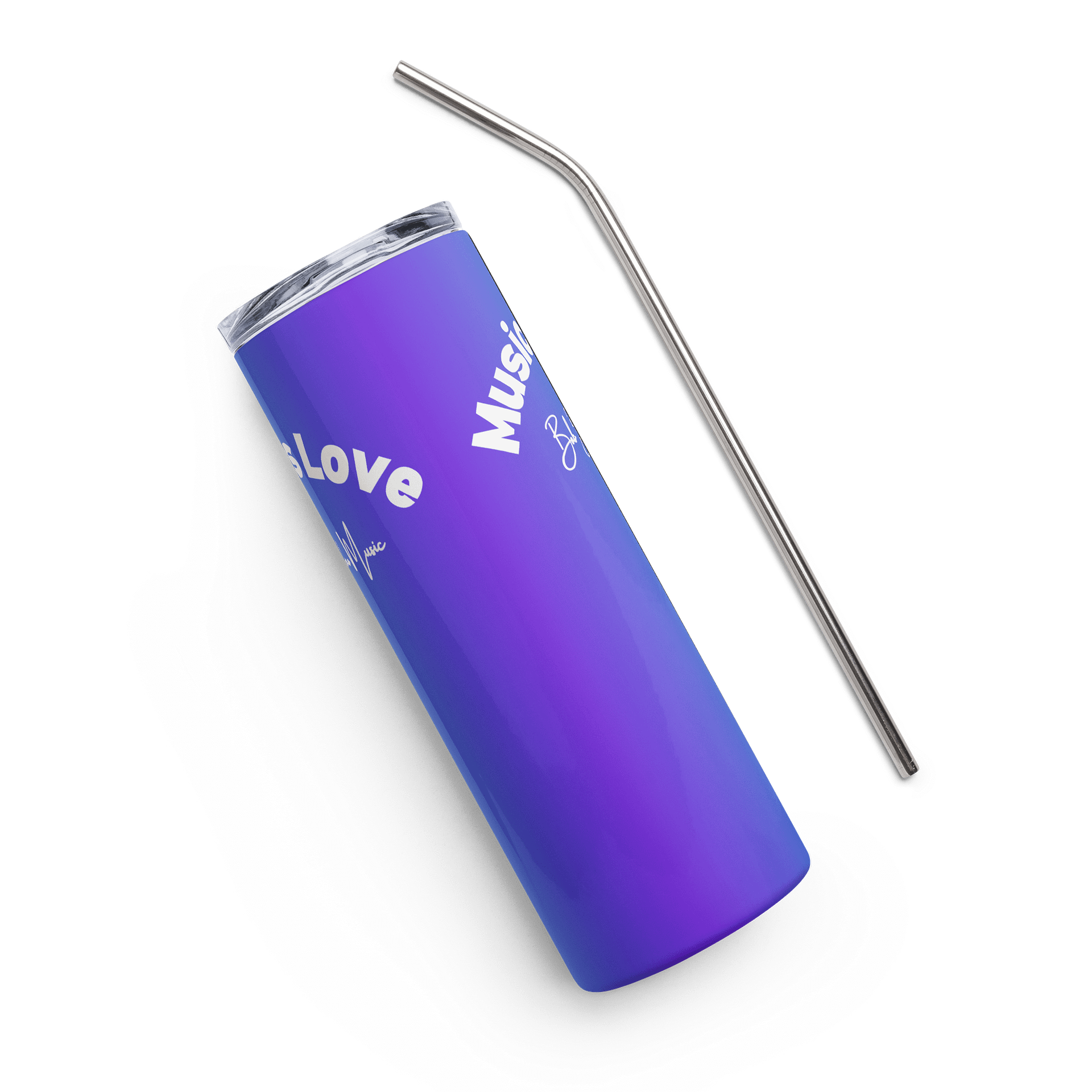 20 oz. Stainless Steel Tumbler w/Straw - Music Is Love product image (9)