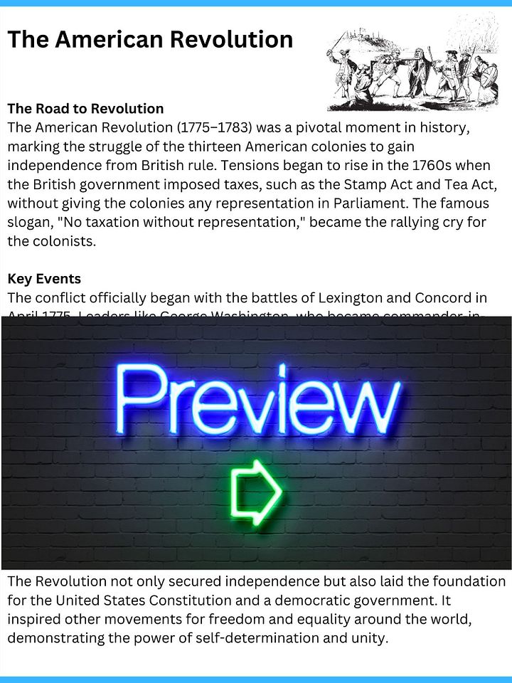 American Revolution Reading Comprehension product image (2)