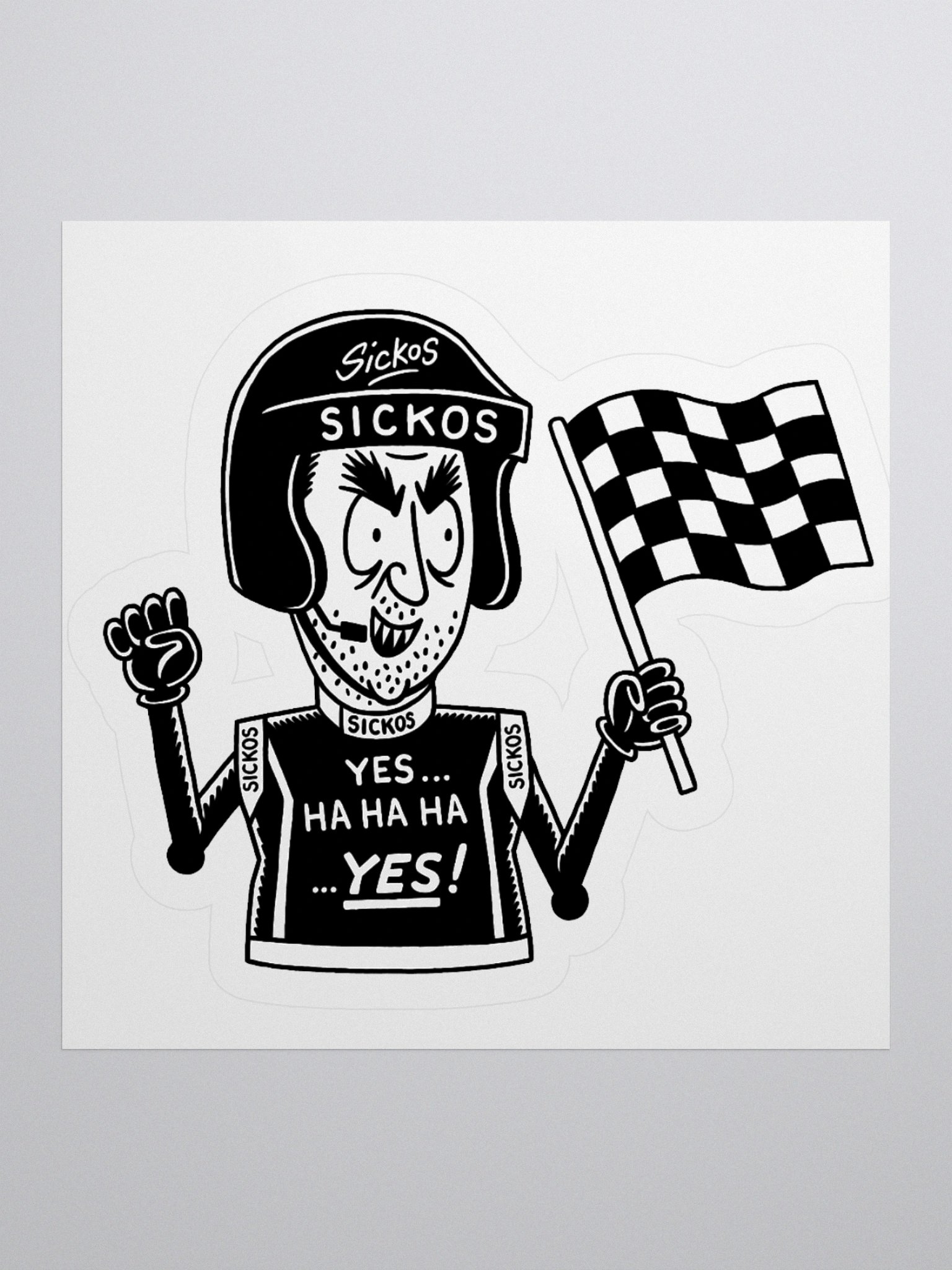 Sickos Racecar Driver Sticker (3 Sizes) product image (1)