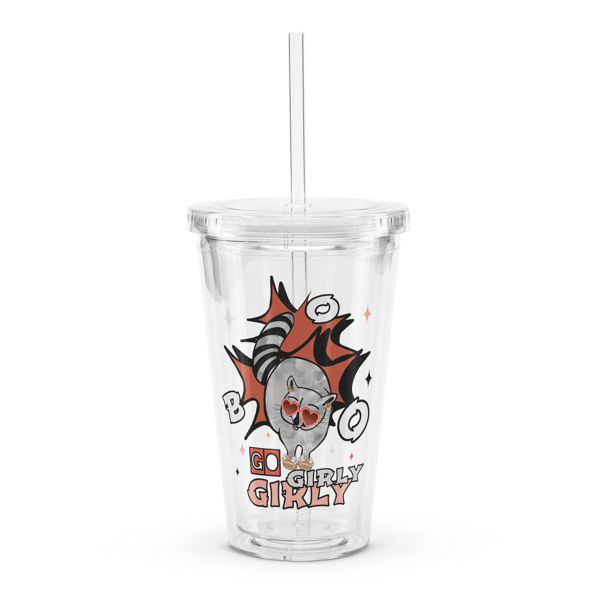 Girly Raccoon Double Wall Tumbler (16 oz) product image (1)