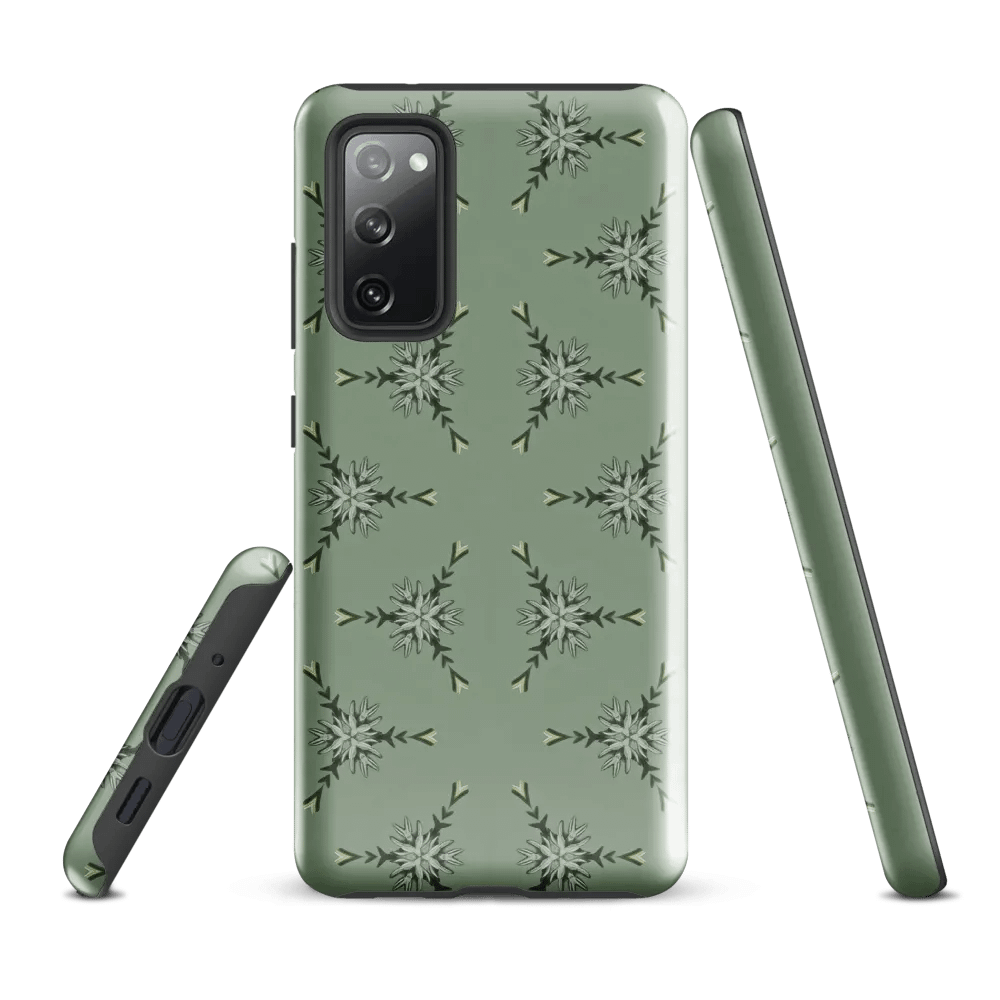 Tough Phone Case for Samsung® - Green Triangular Floral Geometric Pattern product image (1)