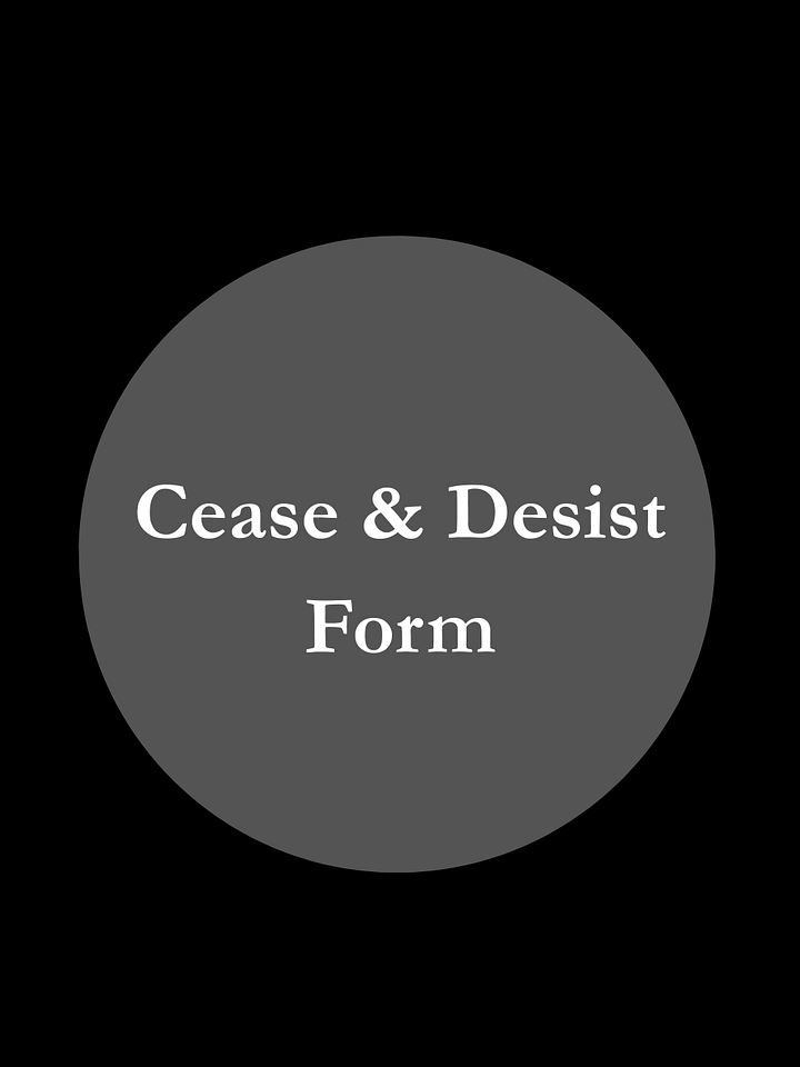 Cease and Desist Form product image (1)