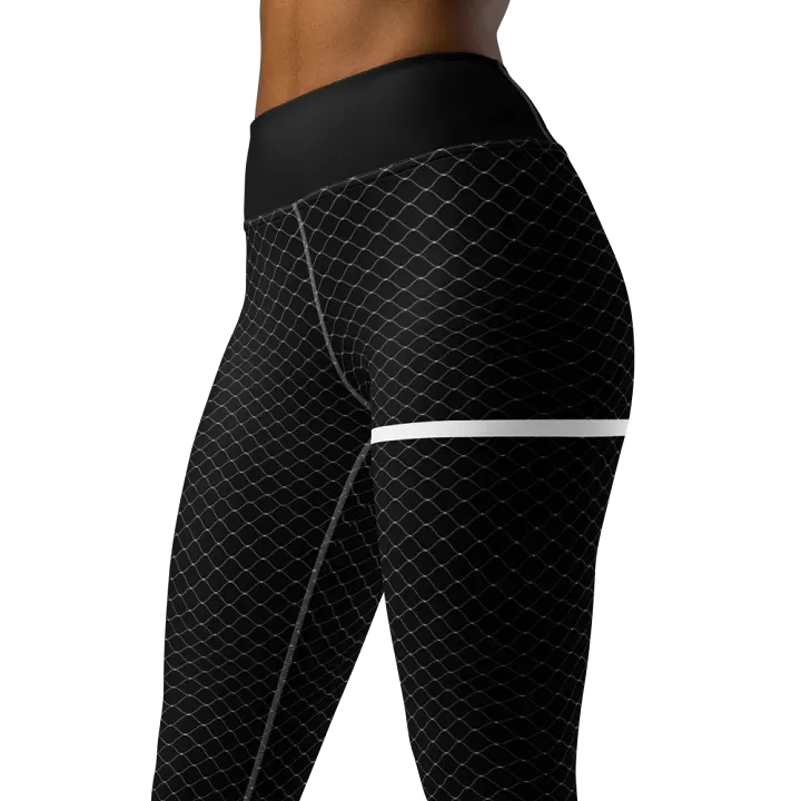 fishnet tech leggings black - 82% polyester product image (1)