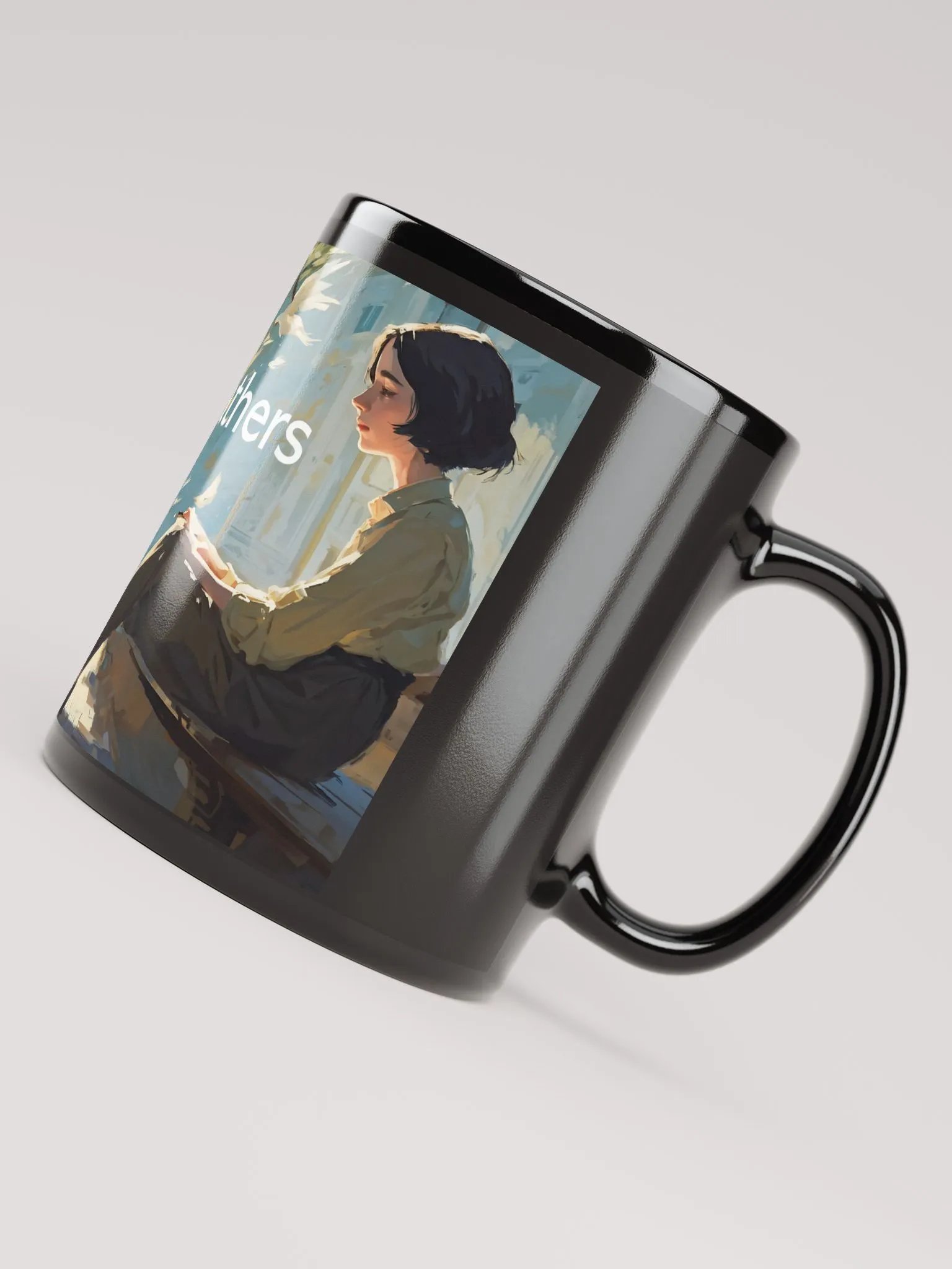 Hope is the thing with feathers Black Mug product image (4)