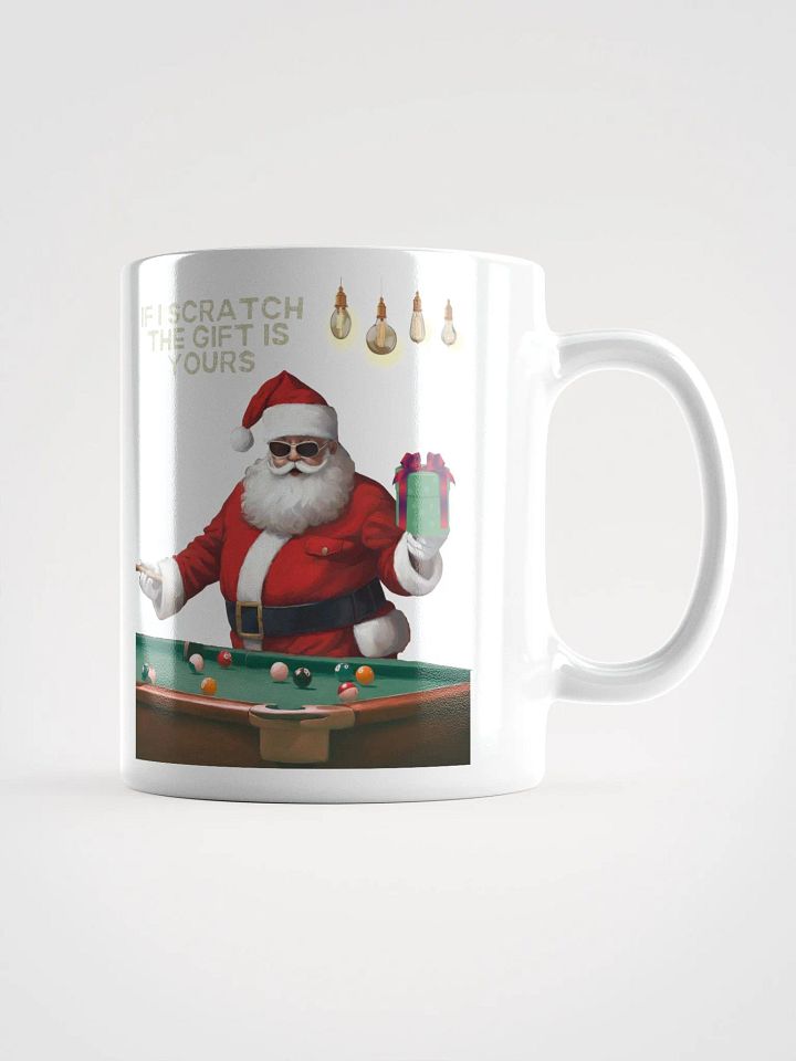 If I Scratch The Gift Is Yours - Pool Shark Santa White Mug product image (3)