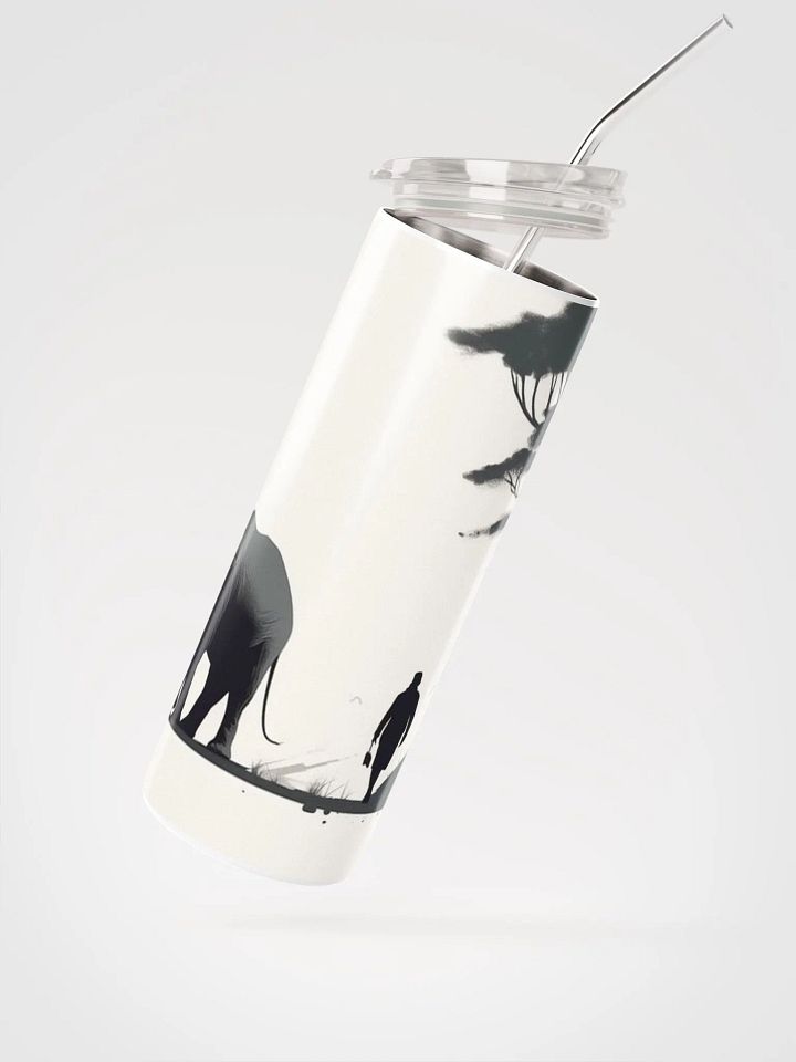 Monochrome Stainless Steel Water Bottle - Elephant product image (2)