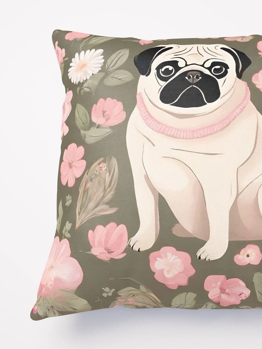 Pug and Flowers Pattern Pillow product image (5)