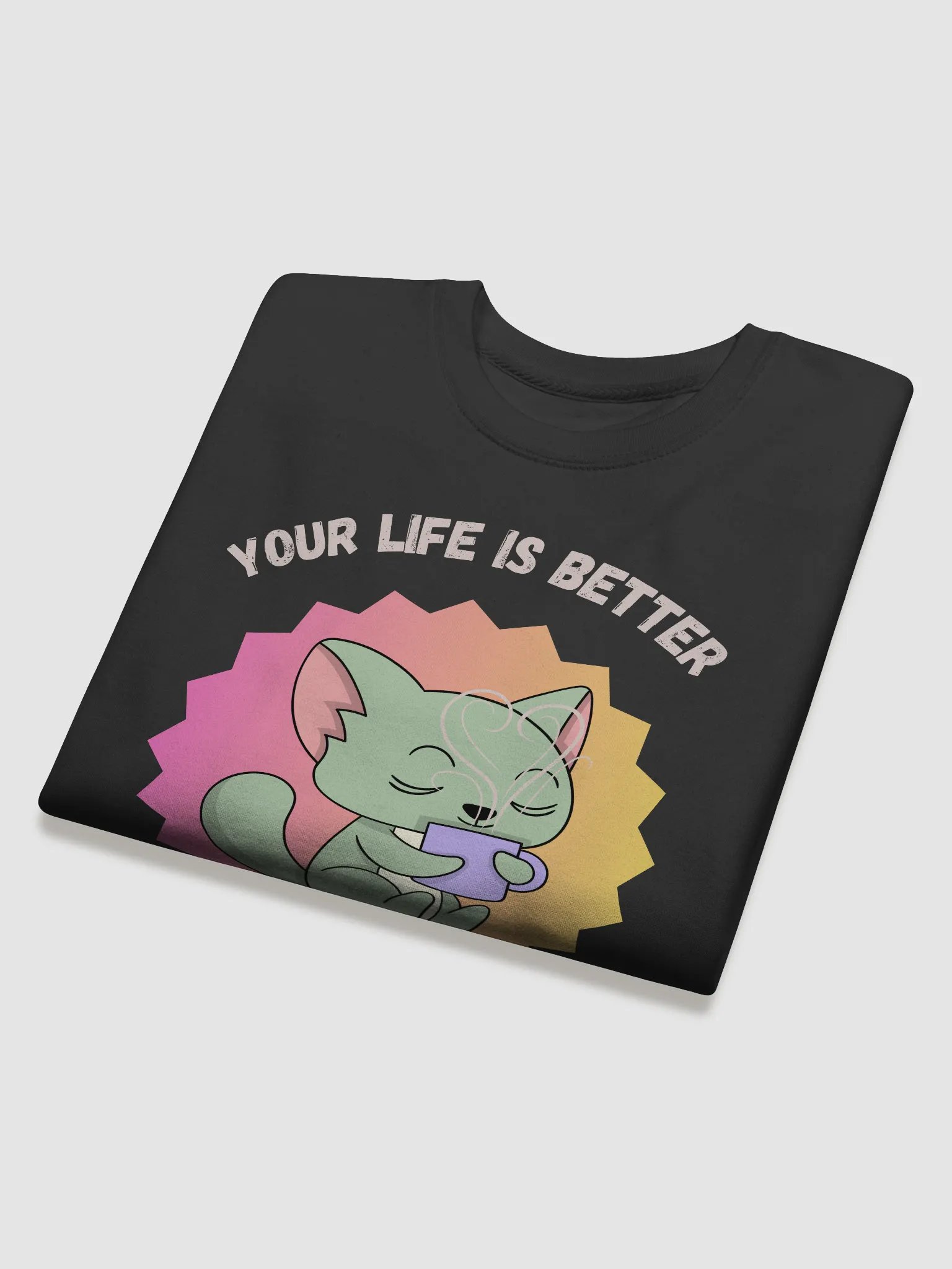 Coffee Cat Comfort Sweatshirt product image (4)