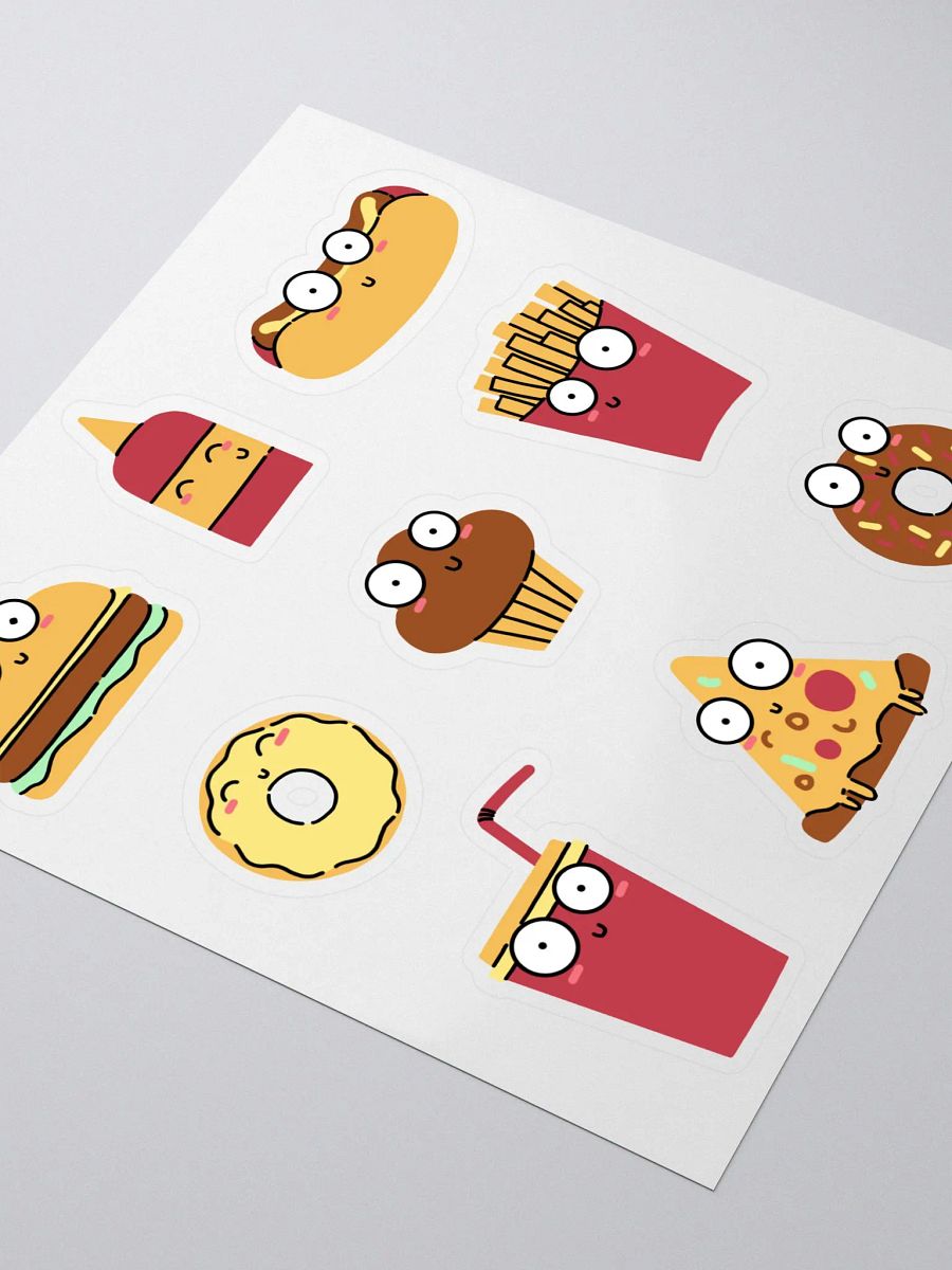 Funny Cute Fast Food Stickers Sheet product image (2)