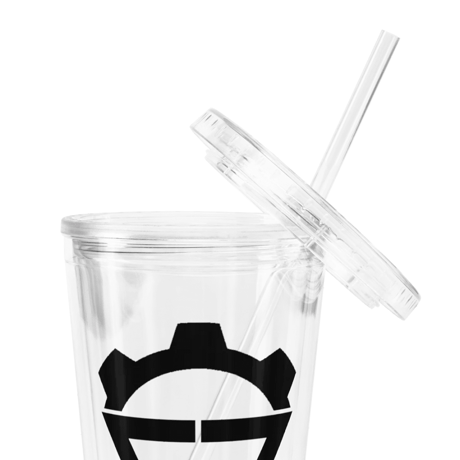 P3nAlPineapple - Black Logo Double Wall Clear Plastic Tumbler (16oz) product image (5)